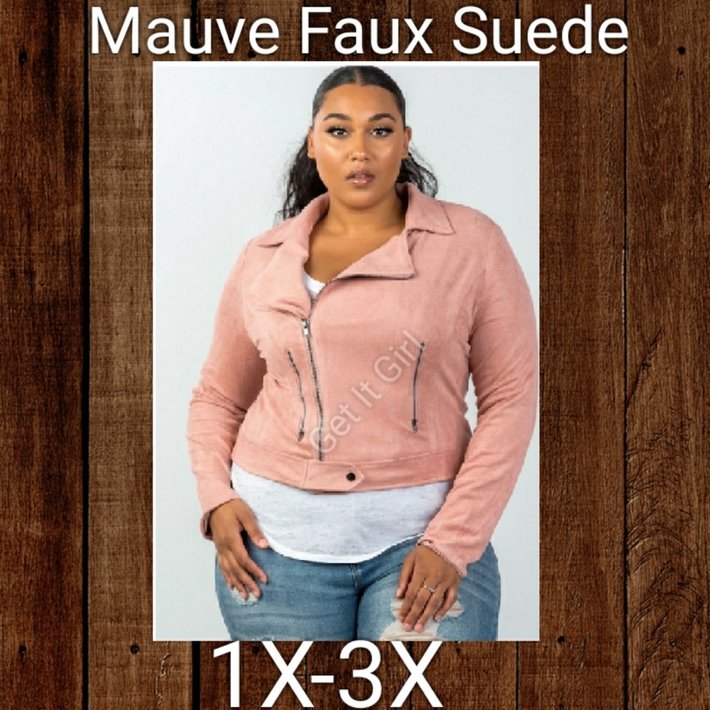 Faux Suede Jacket (Mauve) *crosspost*